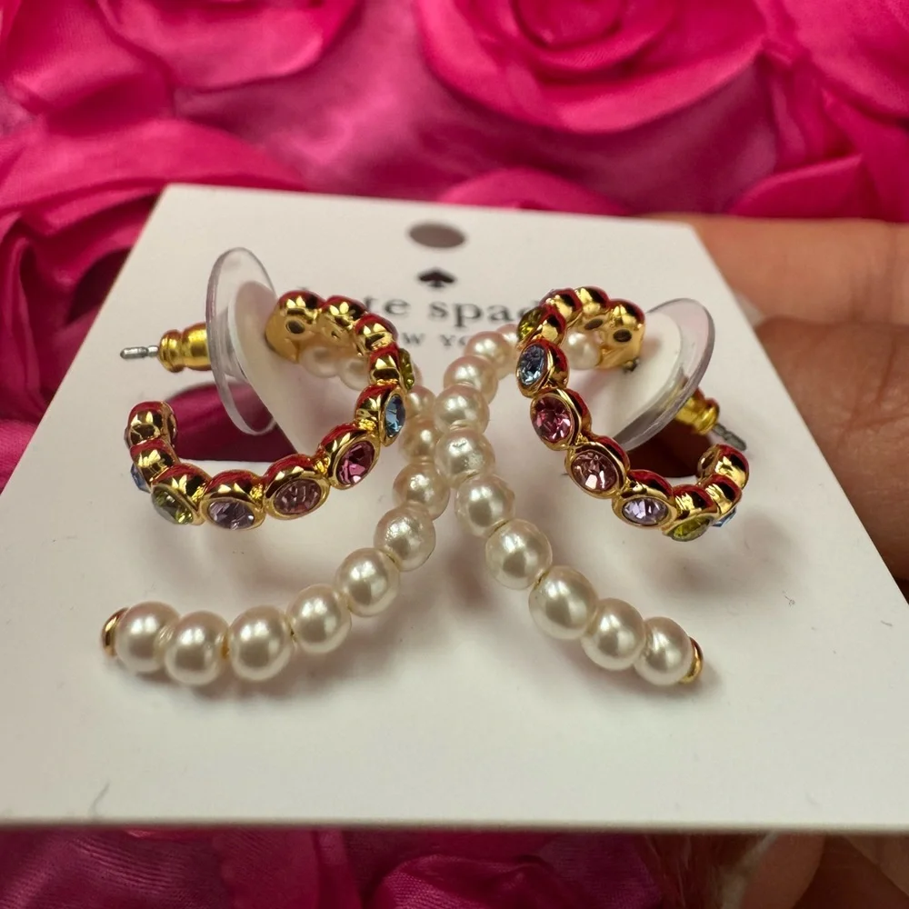 kate spade new york Pearl Hoop Fashion Earrings 💖